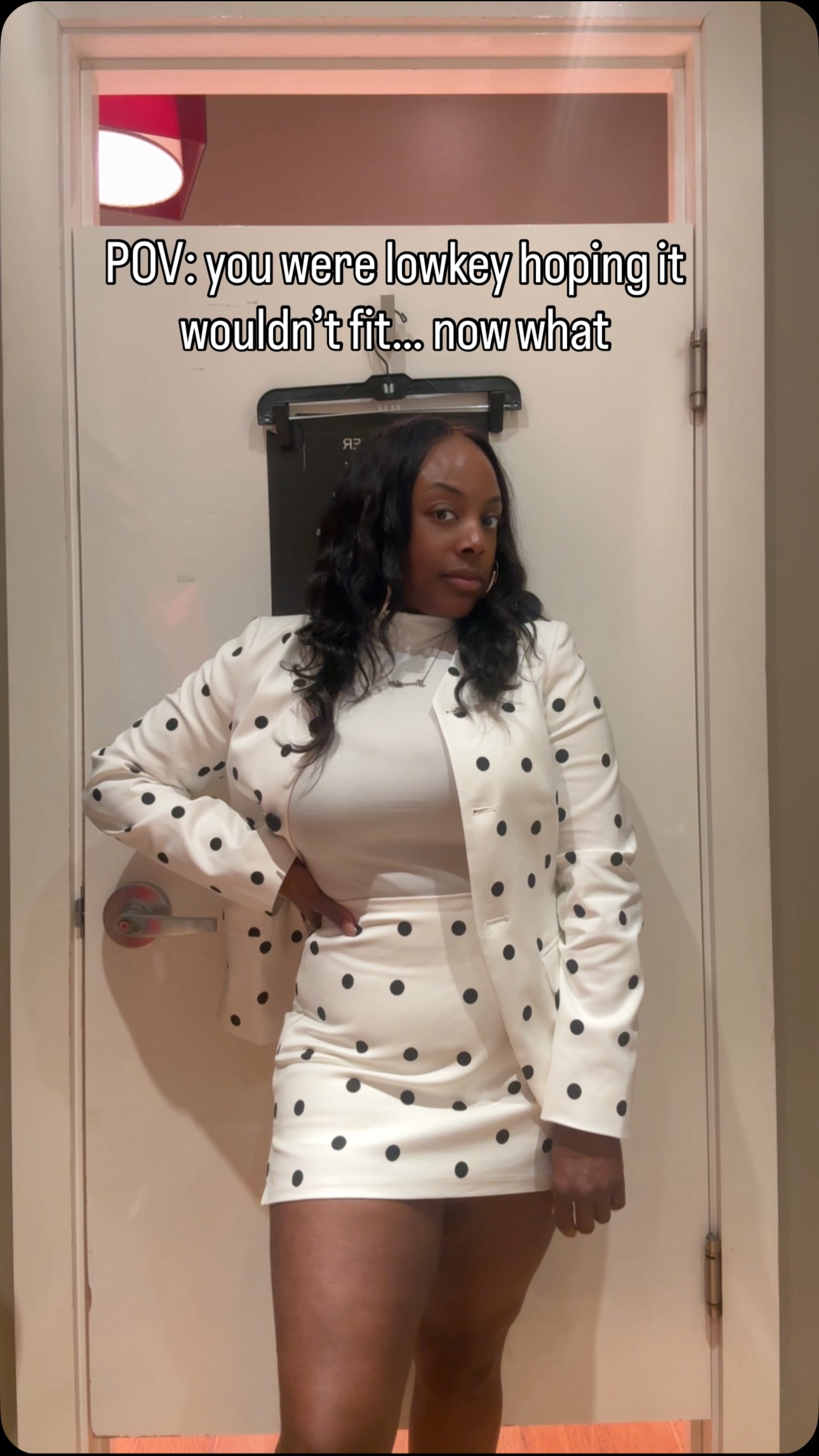 Fashion besties, we’ve  all been there…something sitting in your cart for WEEKS and you convince yourself that if you just try it on in store, you’ll finally be able to let it go, because it doesn’t fit right or you just simply don’t  need it. Yeah… that didn’t happen. 
This polka dot co-ord had been living in my cart rent free and I told myself going in store was the responsible thing to do to prove to myself I didn’t need it. The fitting room determined that was a lie. 
If you’re petite and you know the struggle of finding something that actually FITS and FLATTERS …then this one’s for you. Because when it’s right, it’s right. 
@express 

#LTK #petitefashion #fashionstyledetroit #petite #express