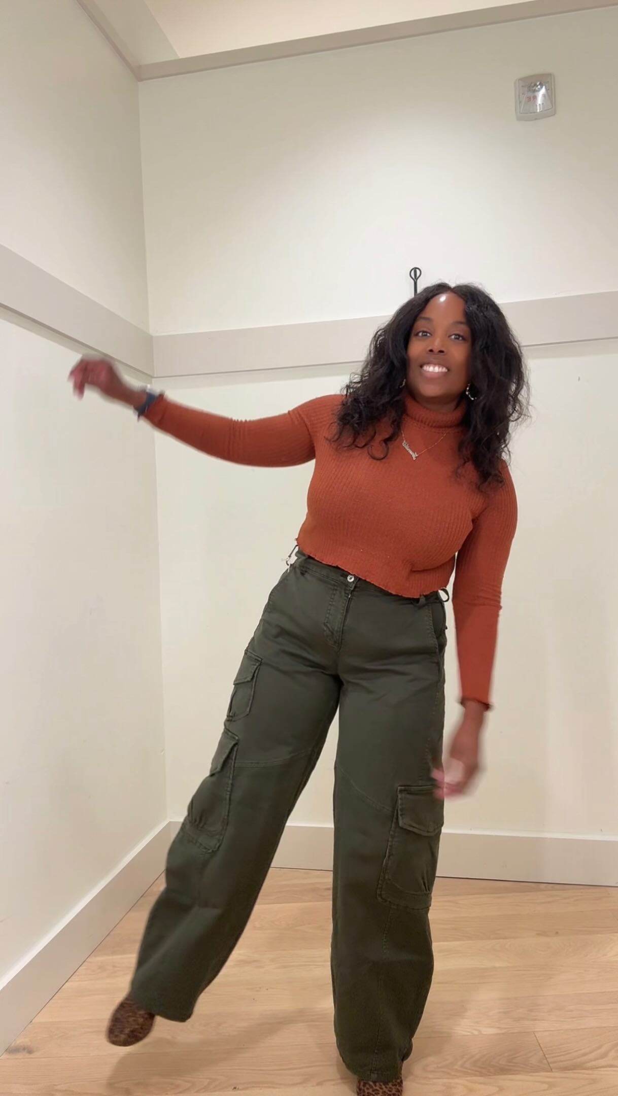 My coworker made me try these pants on, and now I can’t stop thinking about them.  They’re so good, but let’s be real: I’m petite, and without heels, these are sweeping the floor.

Fashion besties, are we keeping them and getting them hemmed, or putting them back? 
#fashionstyledetroit #PetiteFashion #FittingRoomChronicles #CargoPants #FallOutfits PetiteStyle