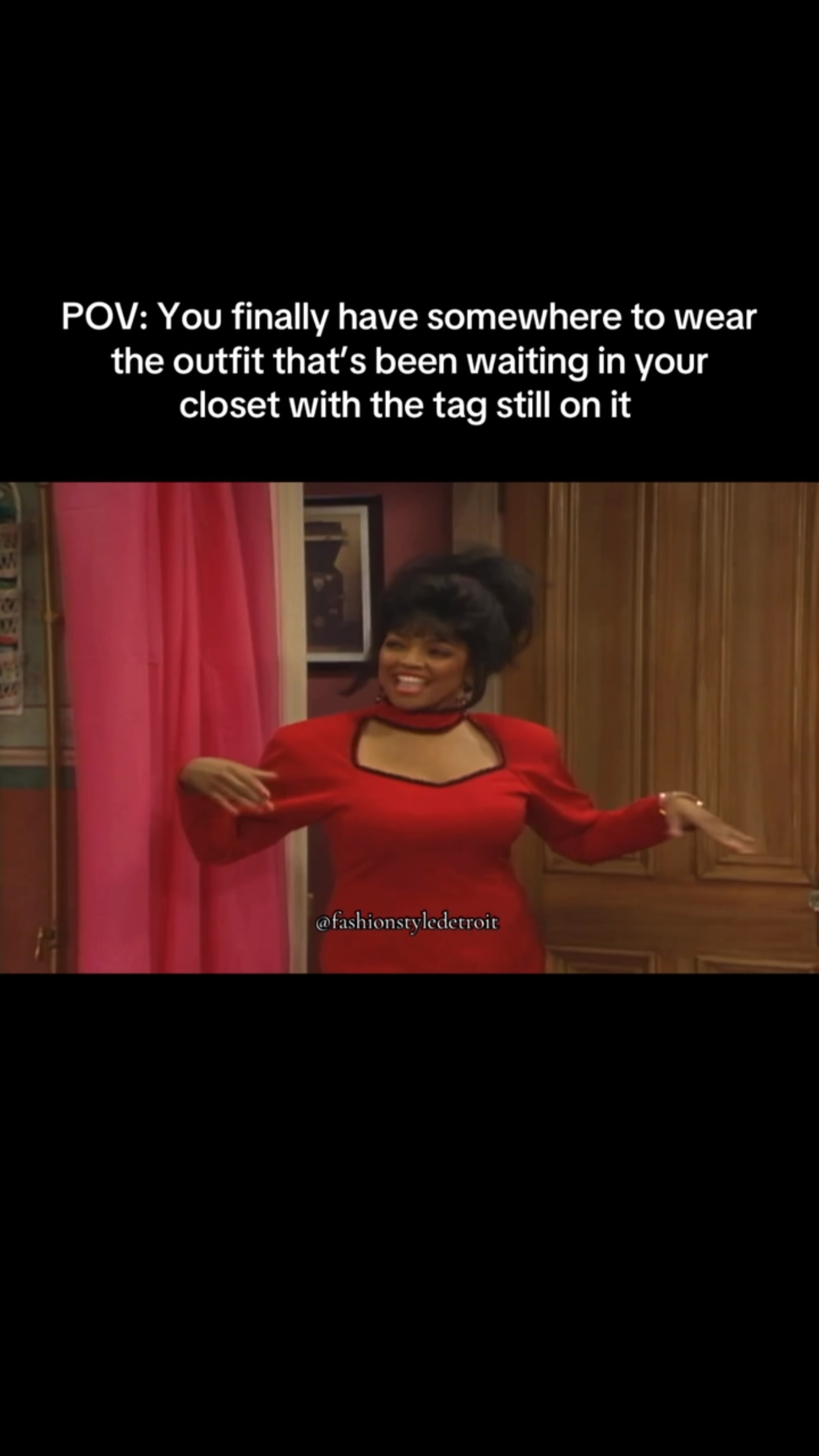 Me the second I have plans: “Oh, I already know what I’m wearing.” That outfit with the tags still on has been waiting for its debut. 
.
#POV #RelatableFashion #ClosetFinds #NightOutOutfit #fashionstyledetroit 

Do you have pieces in your closet with the tags still attached??